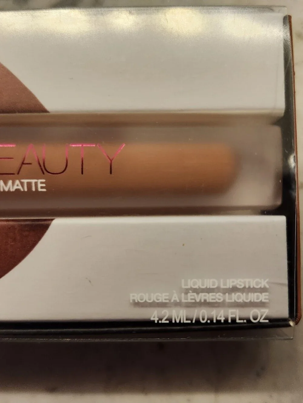 Huda Beauty Liquid Matte Lipstick Girlfriend NIB Transfer Proof Nude Lip Color